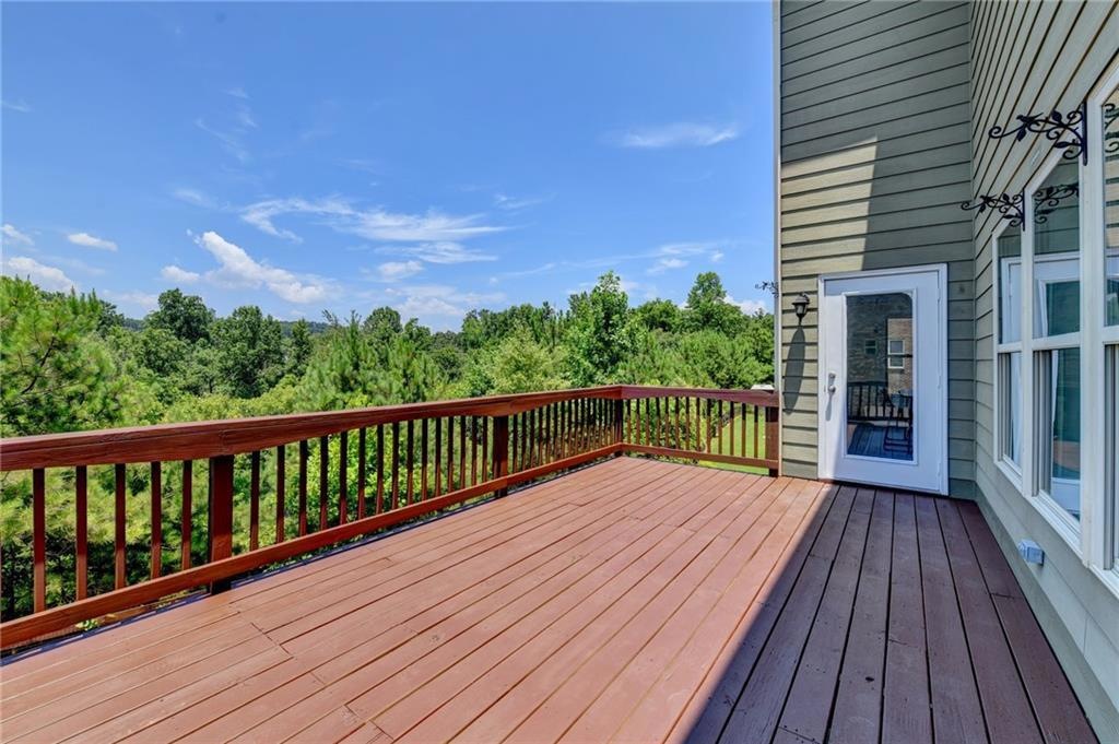 Upper deck overlooking the wooded edge